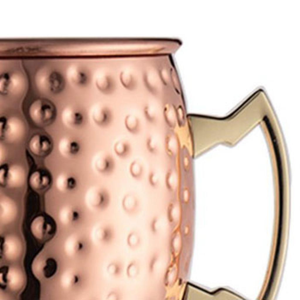2Pcs 530ML Elegant Hammered Point Cup Copper Plated Stainless Steel Hammer Point Mug for Cocktail
