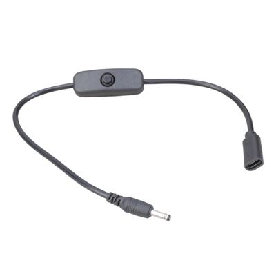 USB-C-Buchse auf 3,5 mm x 1,35 mm Ladekabel mit Schalter für Router, Kamera, Lüfter, LED-Leuchte, Sicherheitskamera-Zubehör