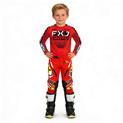 Motocross Child Set MX Jersey and Pants Kids Children Set Red Dirt Bike MTB DH UTV Enduro Gear Combo Off Road Youth Racing Suit