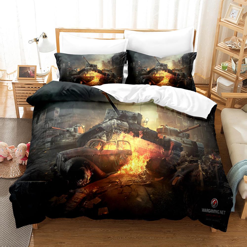 Comforter Tank King Size War Theme Bedding Set Dirt Bike For Kid Boys Men Comfortable