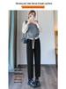 High-Waisted White Fleece-Lined Wide-Leg Women's Straight-Leg Pants, Winter 2025 Collection