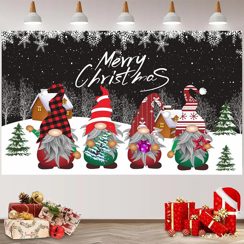 2024 Christmas Background Decorations For Home Xmas Party Banner Ornaments Navidad Noel Natal Gifts New Year 2025 Photo Backdrop