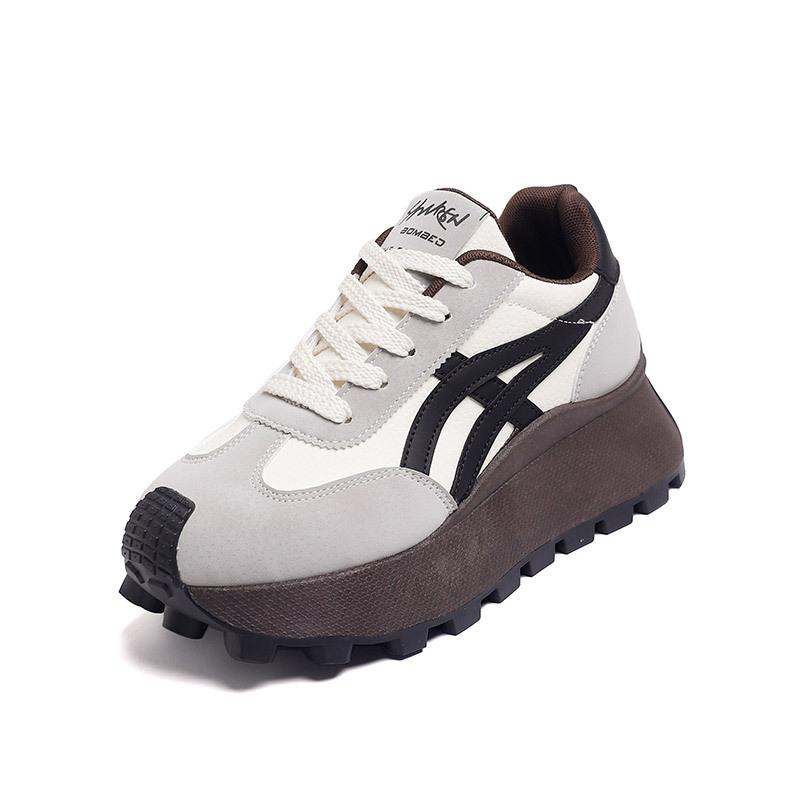 Hong Kong Style Student Trendy Shoes Women's New Thick-soled Heightening Fashionable Versatile Retro Sports and Leisure Dad Shoes