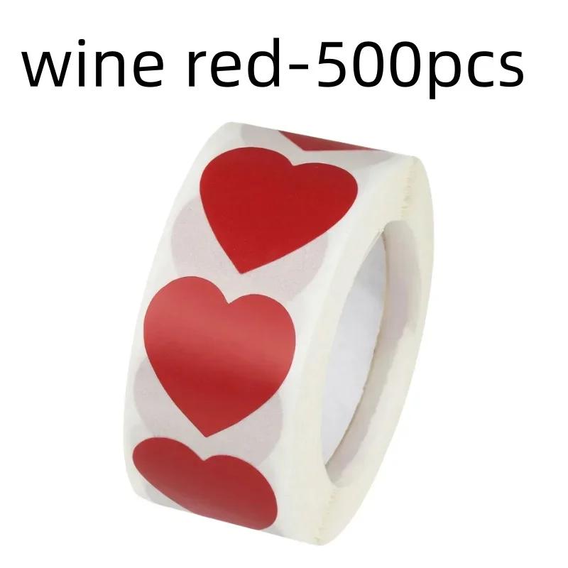 500Pcs Love Heart Stickers Roll Cute Heart Shaped Seal Labels for Scrapbooking Craft Birthday Party Gift Packaging Stationery