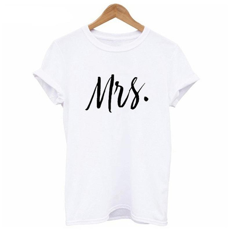 King Queen Párové tričko MR MRS Potisk písmen Pár Tričko Letní móda Dámské tričko Ležérní O-výstřih Topy Tričko pro zamilované