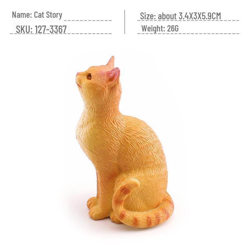 Seashell Cat Figurine: Realistic Kitten Toy Model