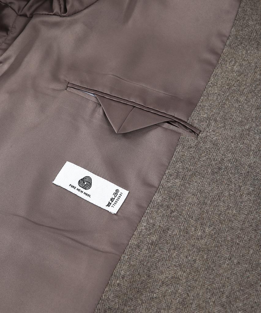 Prairie Light Merino Wool Oversized Robe Long Coat (Herringbone Brown)