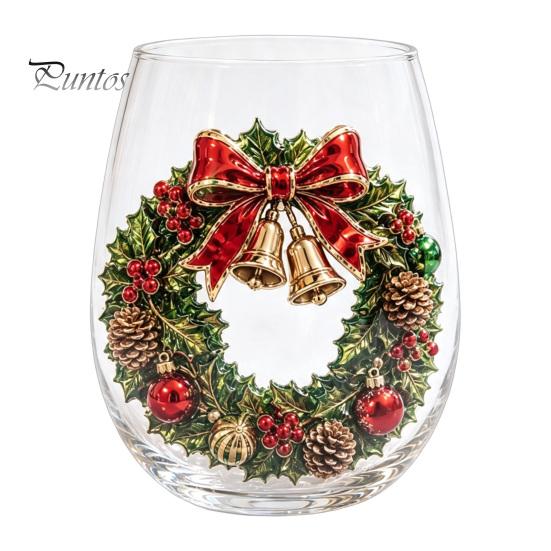 Weihnachts-Glasbecher 3D Tumbler, Mit Santa, Schneemann, Baum Skulpturierter Becher, Kreatives Skulpturales Dekoratives Feiertags-Trinkgeschirr, Festliches Geschenk für Party-Trinkgeschirr