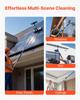 Solar Panel Cleaning Kit, 12.03 m, Water Fed Pole Kit with Cleaning Brush, Soap Dispenser, Extendable Aluminum Telescopic Pole, 180° Rotatable Brush