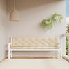 VidaXL Set of 2 Garden Bench Cushions, Bench Cover with Tie Strings, Waterproof Outdoor Cushion, Beige 361738