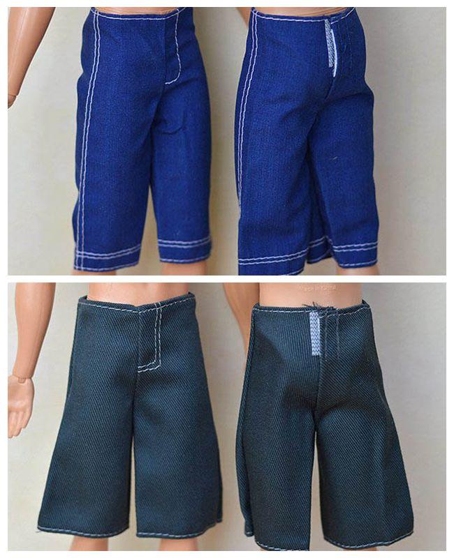 Doplňky pro panenky Ručně vyráběné šortky Kalhoty pro přítele Barbie panenka Ken Neformální oblečení pro panenku Ken Oblečení pro panenky