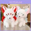 Realistic Sitting Fox Plush Toy Nine Tails White Fox Soft Stuffed Animal Gift