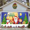 Vánoční banner Dekorace garážových vrat Sněhulák Santa Claus Elk Dárková krabička Tisk Vánoční pozadí Potřeby pro vánoční svátky