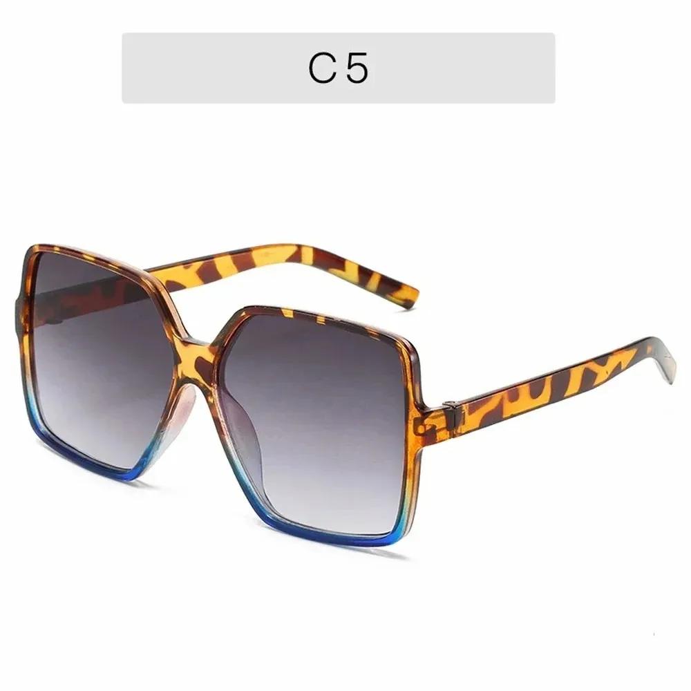 Lunettes de soleil carrées noires surdimensionnées pour femmes, grande monture colorée, miroir Oculos unisexe dégradé, nuances Hip Hop