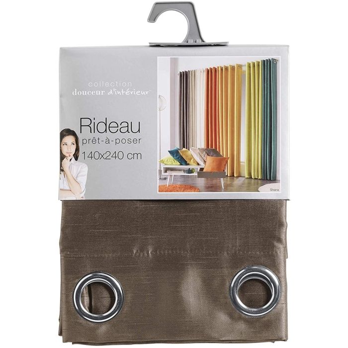 Curtain - SHANA - Hazelnut - 140x240 Cm - Eyelets - Wild Silk Effect