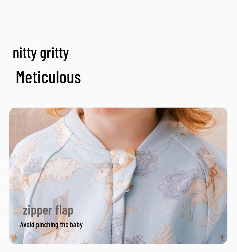 Baby A-Class Split-Leg Sleeping Bag - Spring/Autumn Cotton Jumpsuit Pajamas, Anti-Kick Design, Four Seasons Style