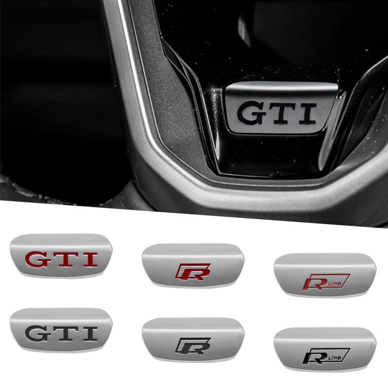 Emblema Rline in Lega di Alluminio 3D per Volkswagen VW GTI R Line Polo Golf Passat I6 Jetta Accessori Adesivi Metallici per Volante Auto