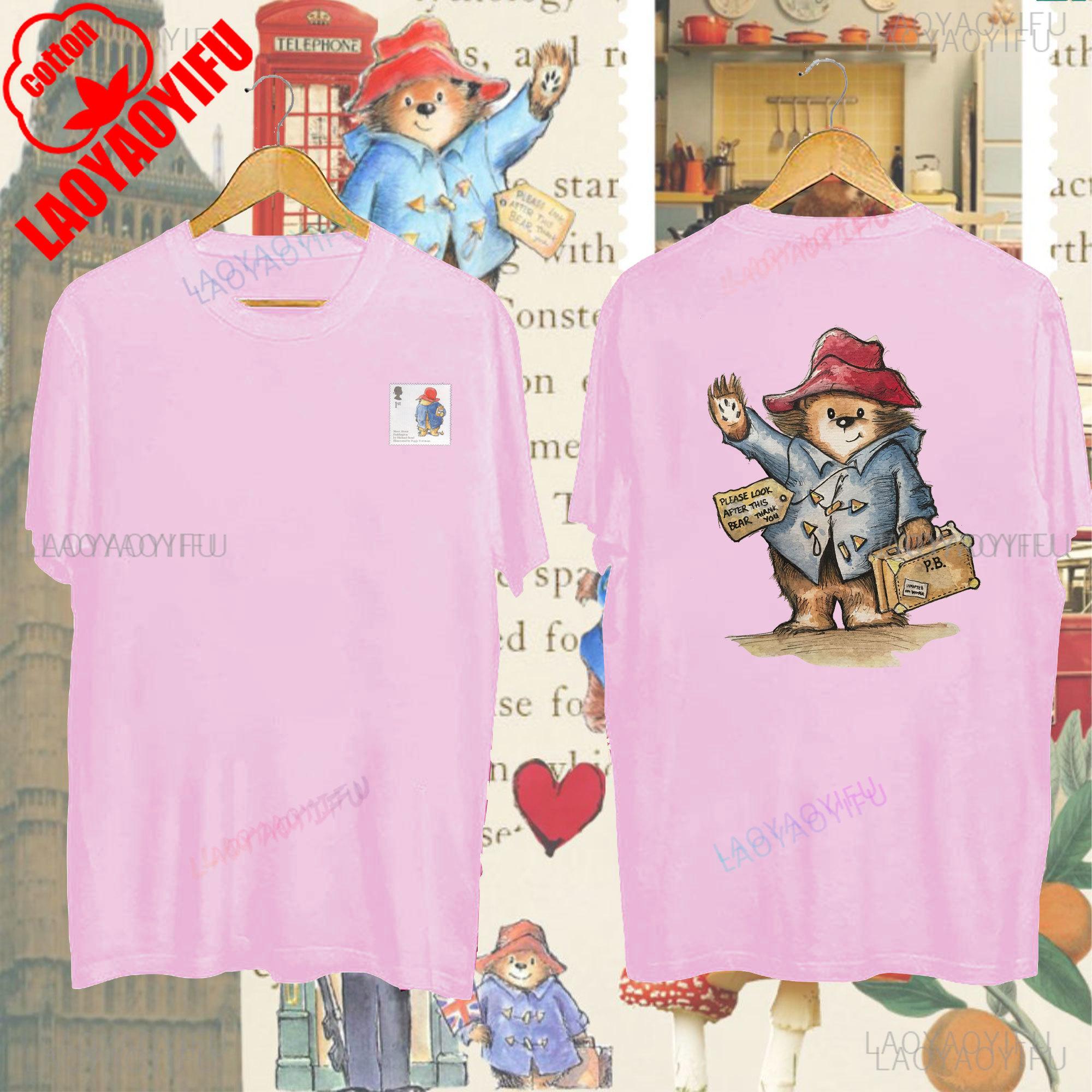 Paddington Bear Marmalade for Breakfast Every and Honey on Sunday Women Tshirt Vintage Cartoon Creative Shortsleeve Tshirts S