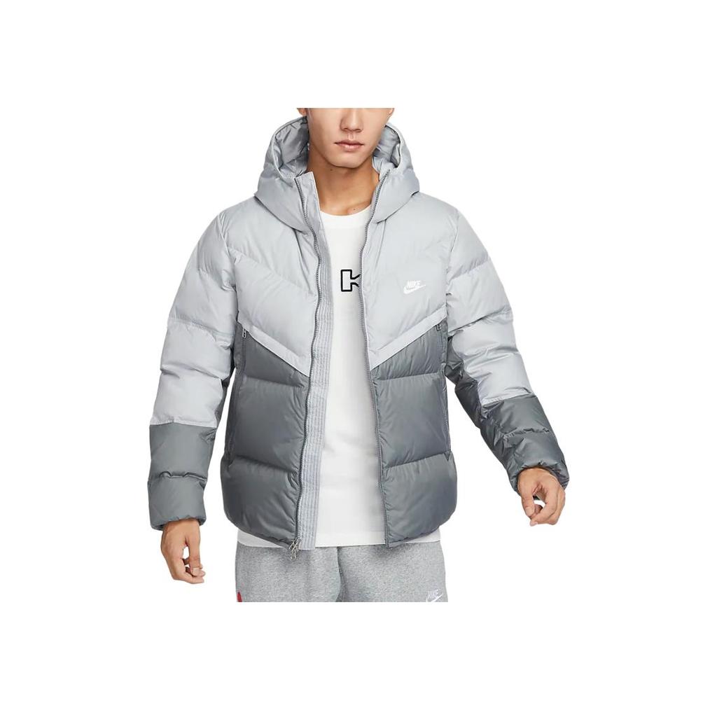 Nike Sportbekleidung Storm-FIT Windrunner Kapuzen-Reißverschluss Winddicht Wasserabweisend Warm Langarmjacke Herrenjacken Hellrauchgrau DV1132077