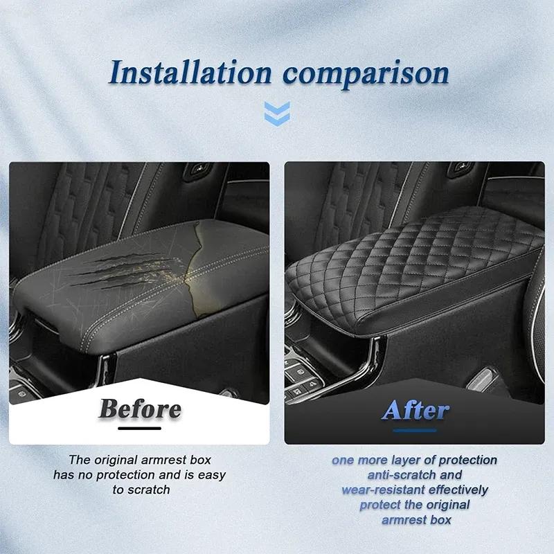 Car Leather Center Console Armrest Box Cover Protector Cushion Lid Waterproof For Kia Sorento MQ4 - Interior Accessories