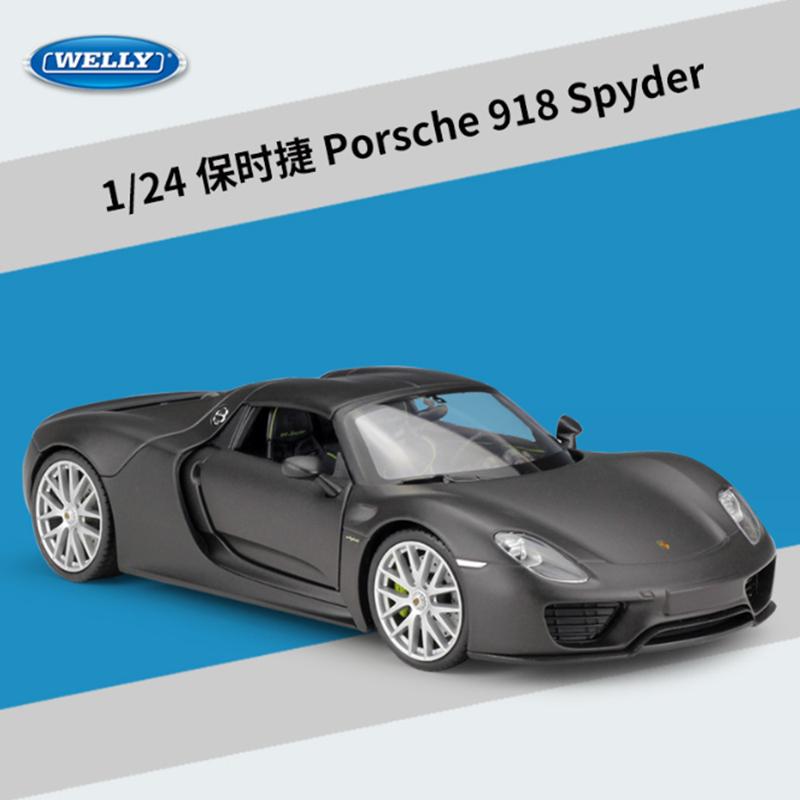 WELLY 1:24 Porsche 918 Spyder Alloy Sports Car Model Diecasts Metal Toy Vehicles Car Model Simulation Collection Childrens Gifts