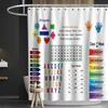 Wiskunde Douchegordijn Vermenigvuldigingstabel 1 T/m 12 Waterdicht Douchegordijn Educatieve Stijl Polyester Stof Badkamer Decoratie Set