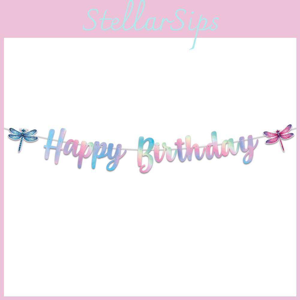 Insect Theme Birthday Party Decor Set With Colorful Dragonfly Flags Spiral And