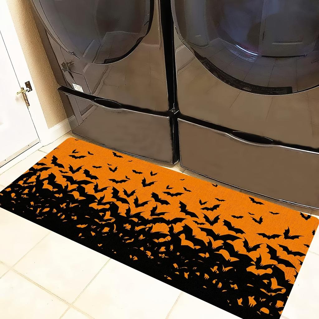1PC Halloween skull Kitchen Rug Non-Slip Door Mat Pop design Bathroom Rug Bath Mat Carpet for Home Sink Laundry Decor