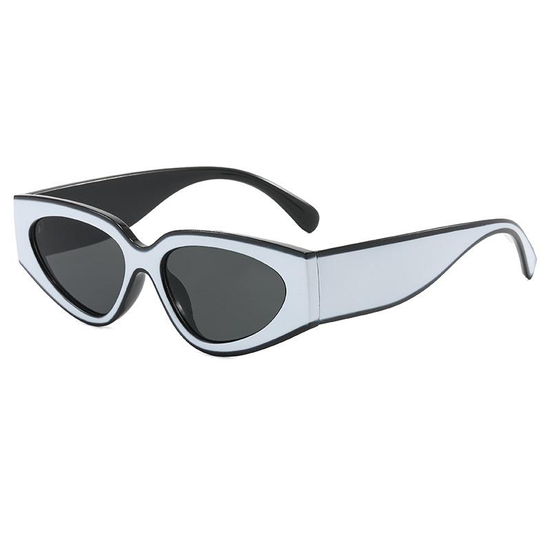 New black and white panda fashionable cat eye sunglasses women's round face advanced sense UV protection sunglasses