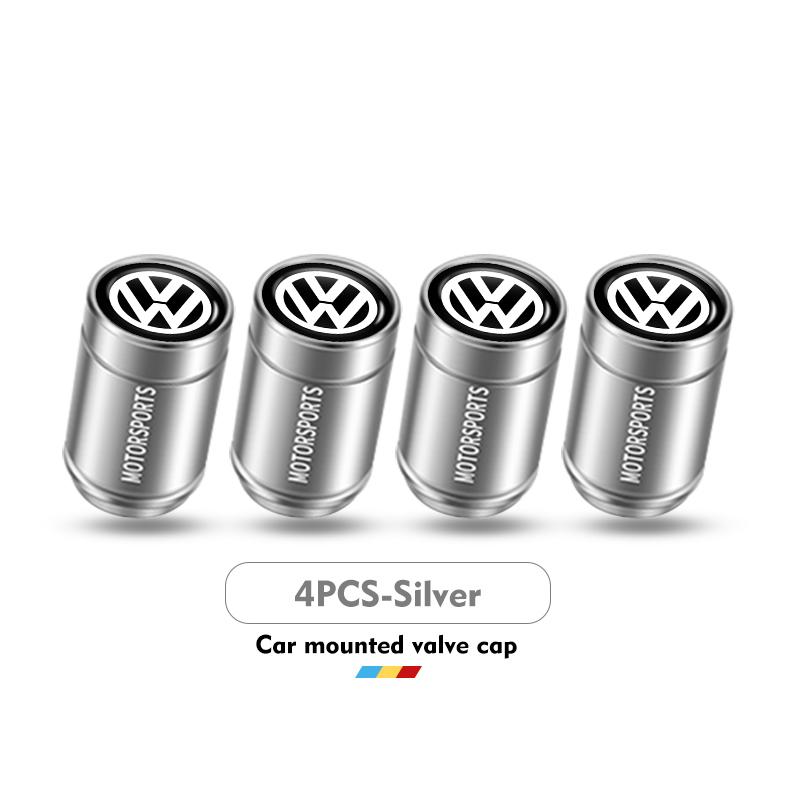 Valve Stems Caps 4pcs Car Wheel Tire Valve Caps Air Stem Covers Auto Parts For Volkswagen VW Scirocco Jetta Beetle Golf 4 5 6 Pa zr2