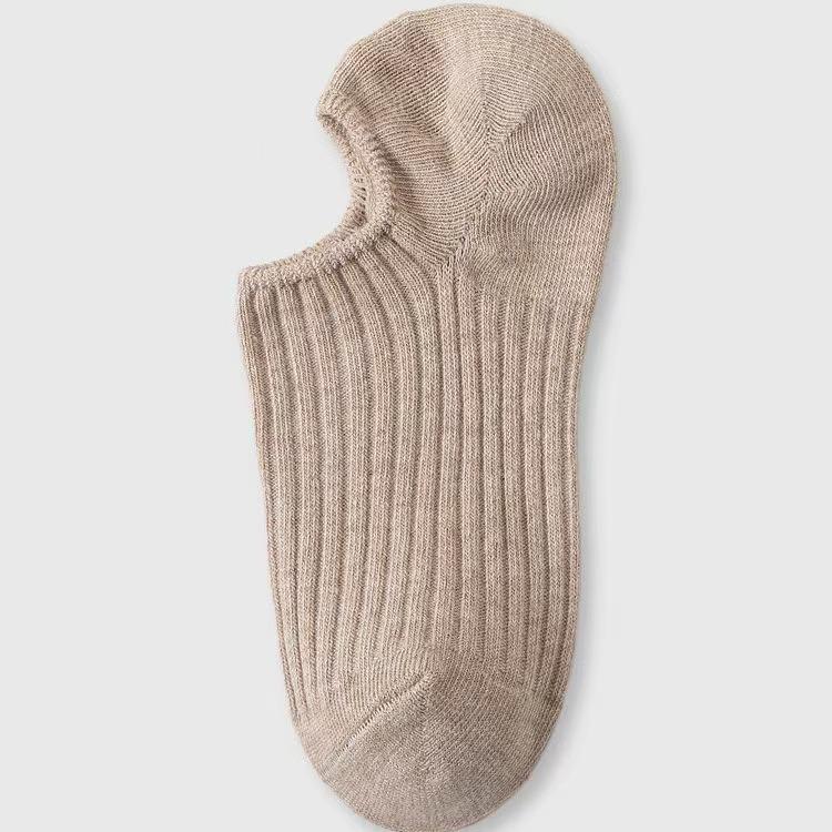 Women's Non-Slip Cotton Boat Socks - Breathable, Sweat-Absorbing, Low-Cut, Invisible, Solid Colors