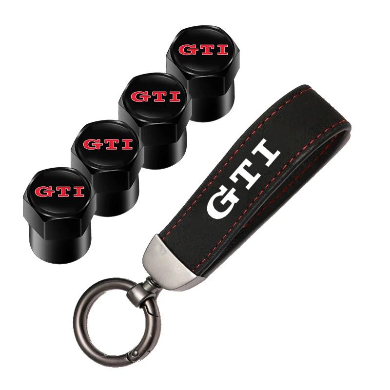 VEMZG1 2026 Hot For VW VOLKSWAGEN Car Tire Wheel Valve Caps Cover Suede Car Key Chain Ring Keychain For VW GTI Scirocco Polo T5 Passat