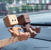 Solid Wood Swinging Leg Robot Car Air Freshener Ornament