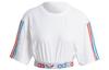 Originals Primeblue Tricolor Crop Tops Women's White Crew Neck Moderate GN6979