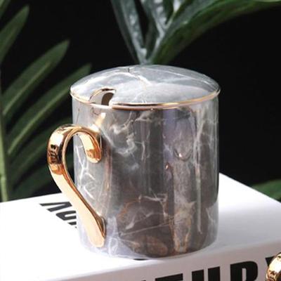 Einfache Mode Stein Muster Kaffeetasse Becher Gold bemalt Keramik Tasse Wasser Tasse Nachmittagstee Milch Tasse