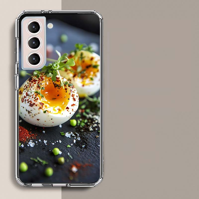 Delicious Egg Recipes for Breakfast Phone Case For Samsung Galaxy S25 Edge S24 S23 FE S21 S20 S10 Plus S22 S26 Ultra Cover Clear
