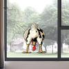 Static Adsorption Sticker Funny Chicken Window Cling, Upside Down Rooster Glass Sticker, Wall Decor Waterproof Non-adhesive Decal for Living