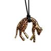 Exquisite Enamel Panther Charm Necklace Decorative  Black Gold Finish Neck Chain Versatile Layering Jewelry