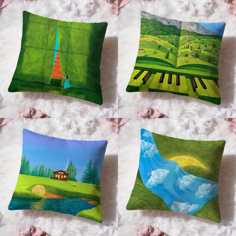 HOT M-Mulgil Kim Cushion Cover Premium Comfort Reversible Pillow Cove -Two in One Design for Any Room & Car Interior