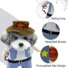 DELIFUR Cowboy Pet Costume with Hat Dog Costume Funny Pet Clothing Special Events Costume for Small Dog Cat (M)