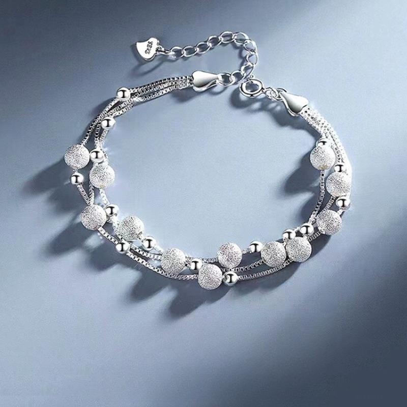 

Luxury 925 Sterling Silver Bracelets Lucky Bead Bracelets Woman Original Multi-layer Charm Bracelet Elegant Party Jewelry Gifts