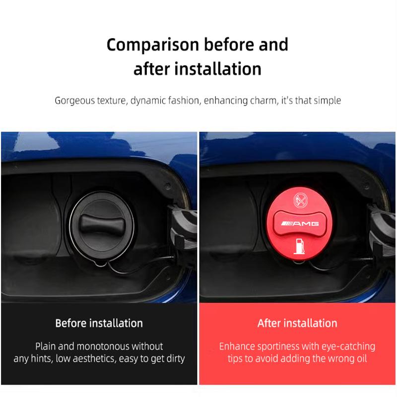 Car Fuel Cap Aluminum Alloy Oil Box Lid Petrol Tank Cover For Mercedes Benz AMG W203 W206 W220 W205 W211 W212 W201 W168 W169 GLA