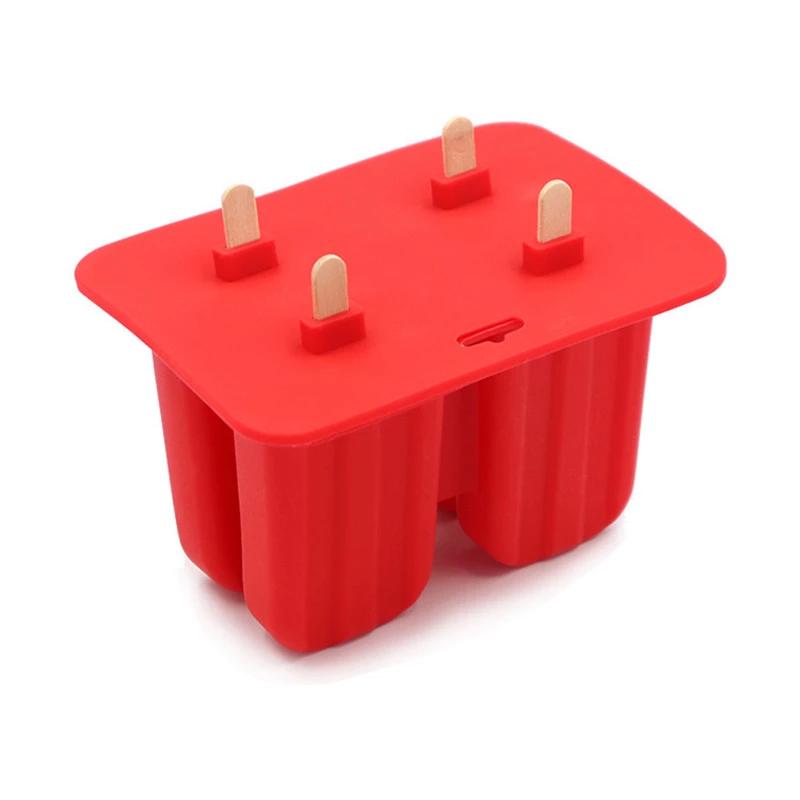 

Морозильная камера для десертов, 4/10 ячеек, силиконовая форма для мороженого на палочке с крышкой, самодельный лоток для льда из фруктового сока на палочке