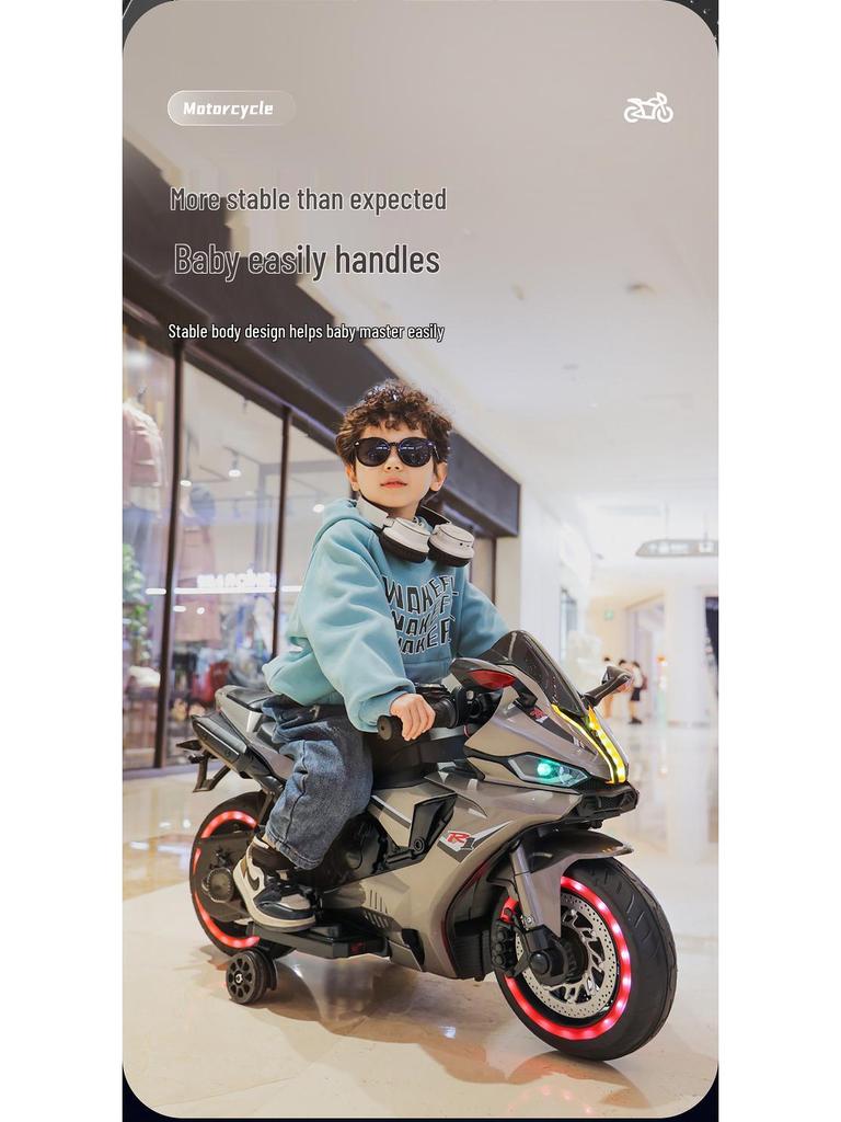 Kids' Electric Off-Road Motorcycle - Remote Control Ride-On Toy for Ages 2-8, Rechargeable