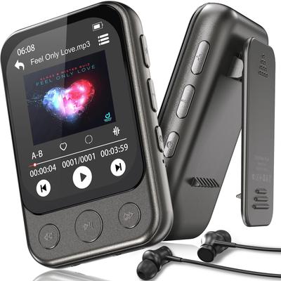 ODEJOI 64GB Clip-on MP3 Player with Bluetooth 5.3, Built-in Speaker, 2-inch HD Touchscreen, FM Radio, Direct Recording, Hi-Fi Sound Quality, Lightweig