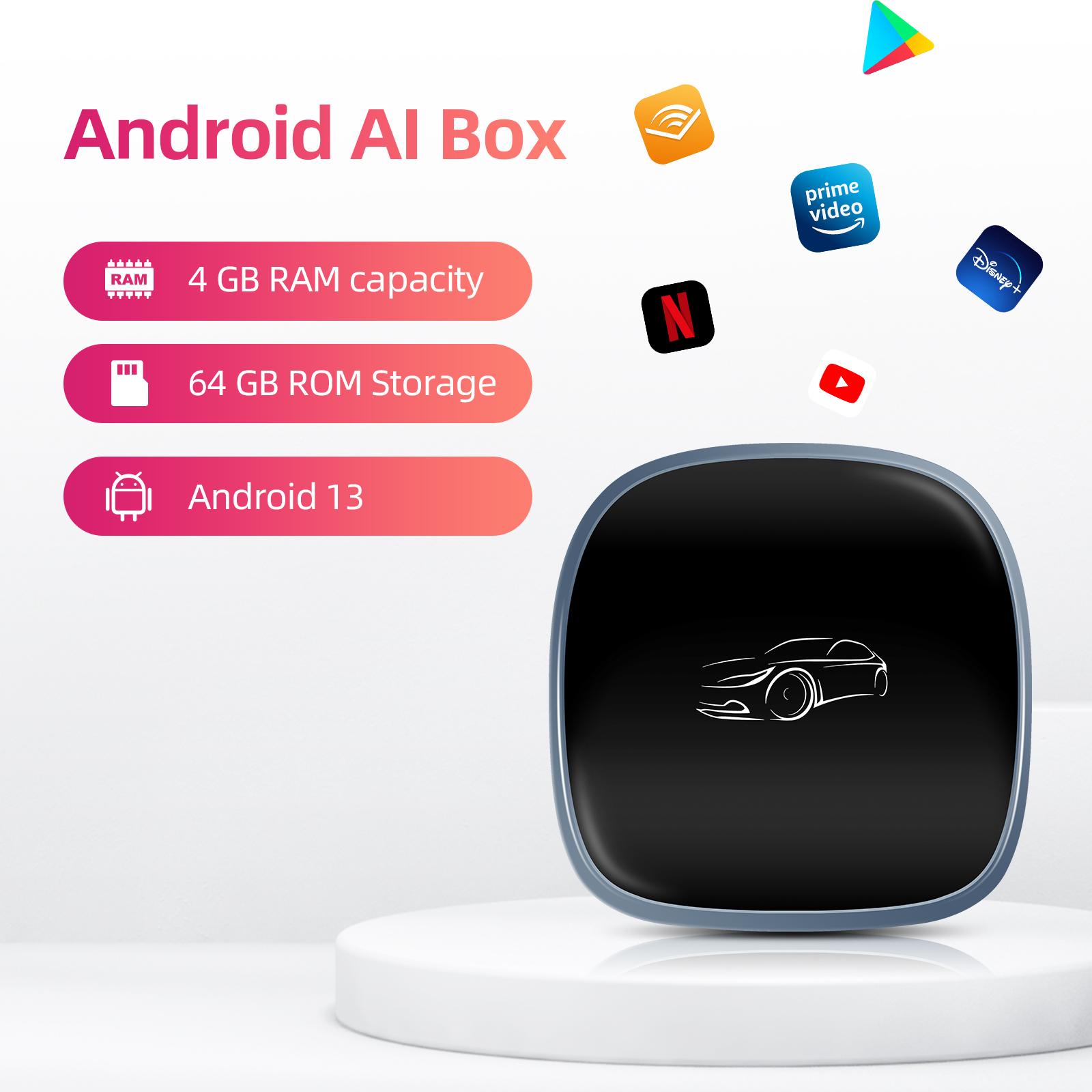 

Android 13 CarPlay Ai Box 3in1 CarPlay Android Auto Wired to Wireless Android Qualcomm 6115 Octa-core 4G+64G, Plug and Play RM-KPL087A