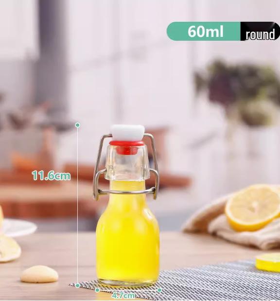 Lock & Lock Transparent Glass Bottle with Square Buckle for Juice, Enzyme, Wine, Homebrew, and Baijiu.