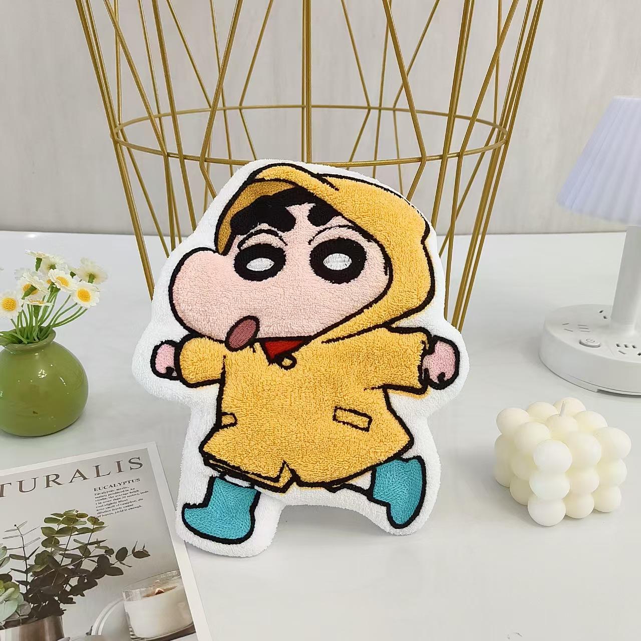 Утолщенный коралловый флис карандаш мультяшная вышивка Сяосинь милое ручное полотенце мягкое водопоглощение не линяет висячая ручная ткань