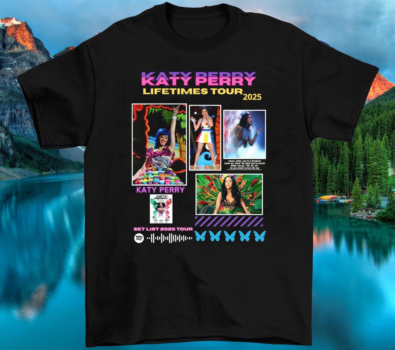 Katy Perry Tour 2025 Lifetimes For Fans Heavy Cotton Black Shirt CM353 XXL