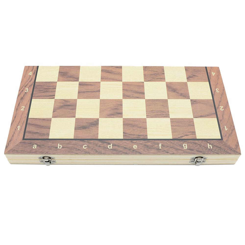 3-in-1 Foldable Wooden Chess, Checkers & Magnetic Game Set